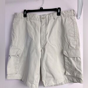 Perry Ellis Cottons Men’s Cargo Shorts, Size 40, Cream/Natural